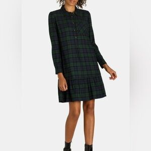 Rustic Cabin Charm Flannel Mini Dress XXL 20 Time And Tru Plaid Tiered Ruffle